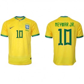 Brasilien Neymar Jr #10 Hemmakläder VM 2022 Kortärmad